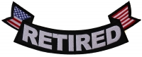 Retired Bottom Rocker With Flags Patch | US Military Veteran Patches